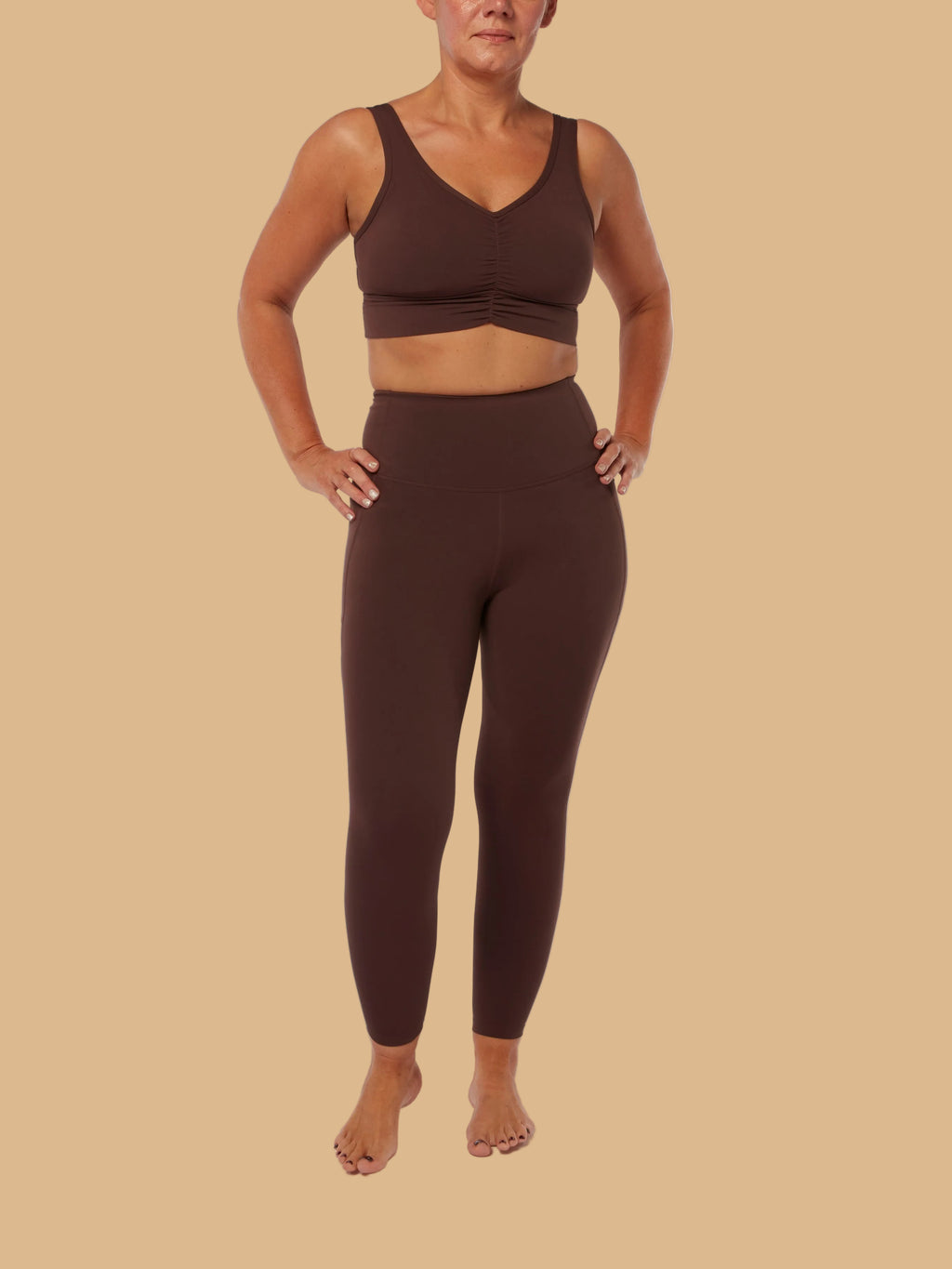 Brown Smooth Bra & High Waisted Leggings