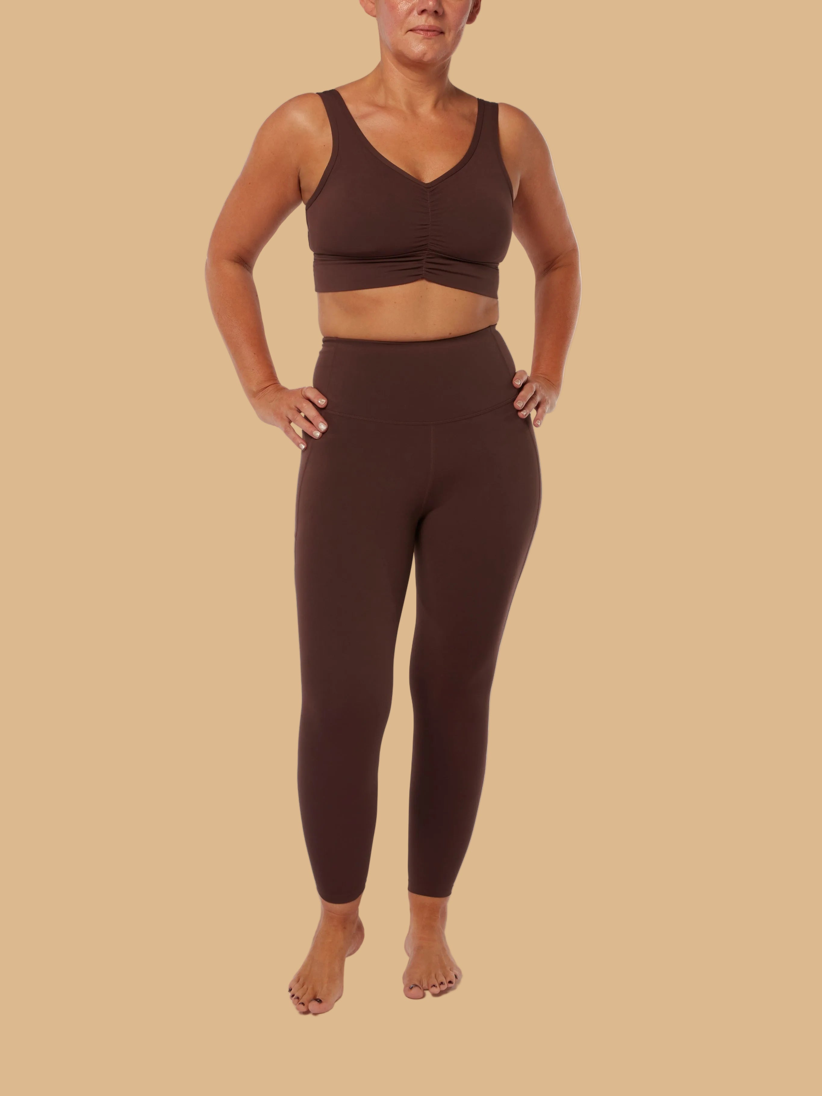 Brown Smooth Bra & High Waisted Leggings