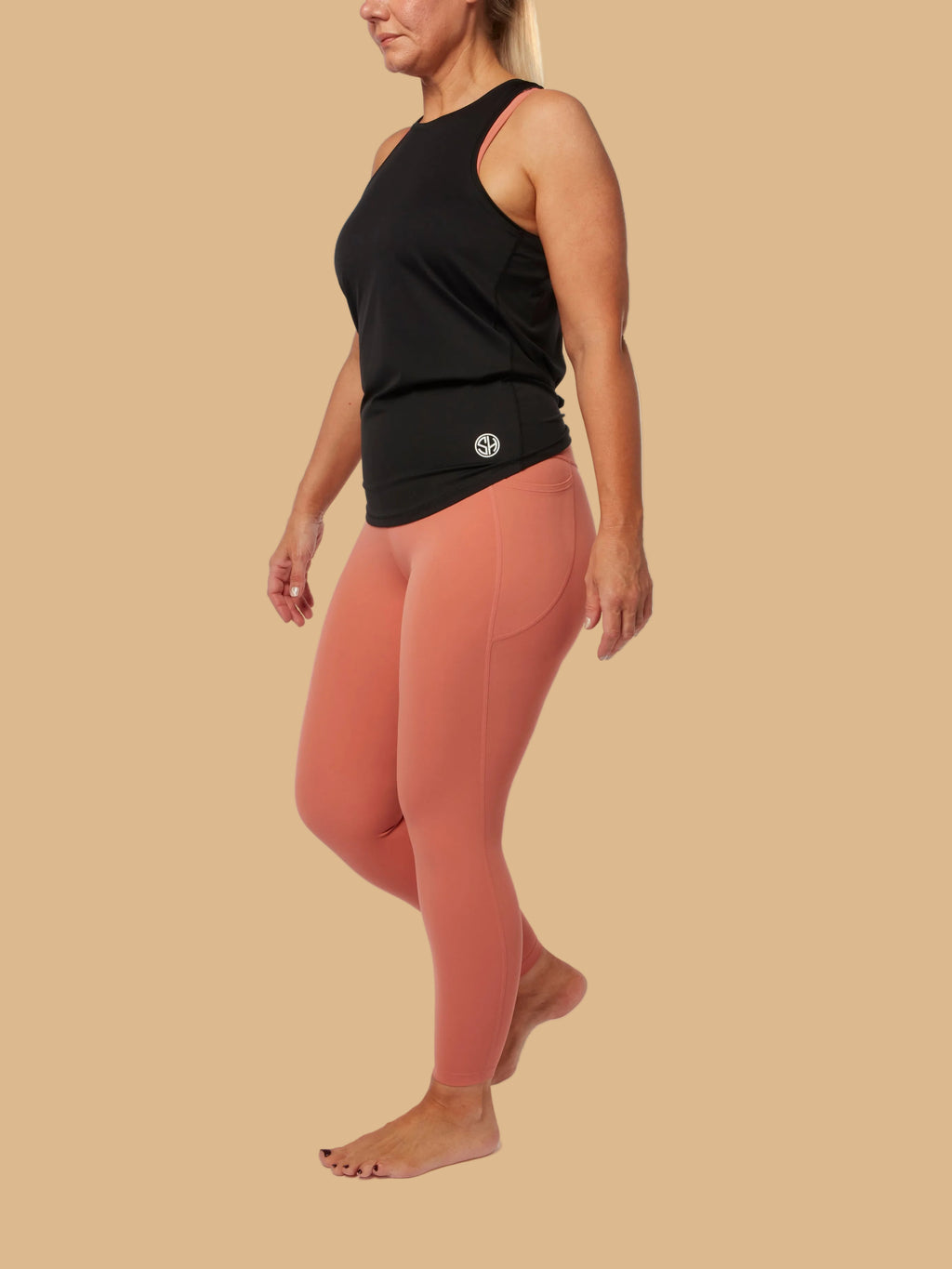 Black Soft Racer Back Top