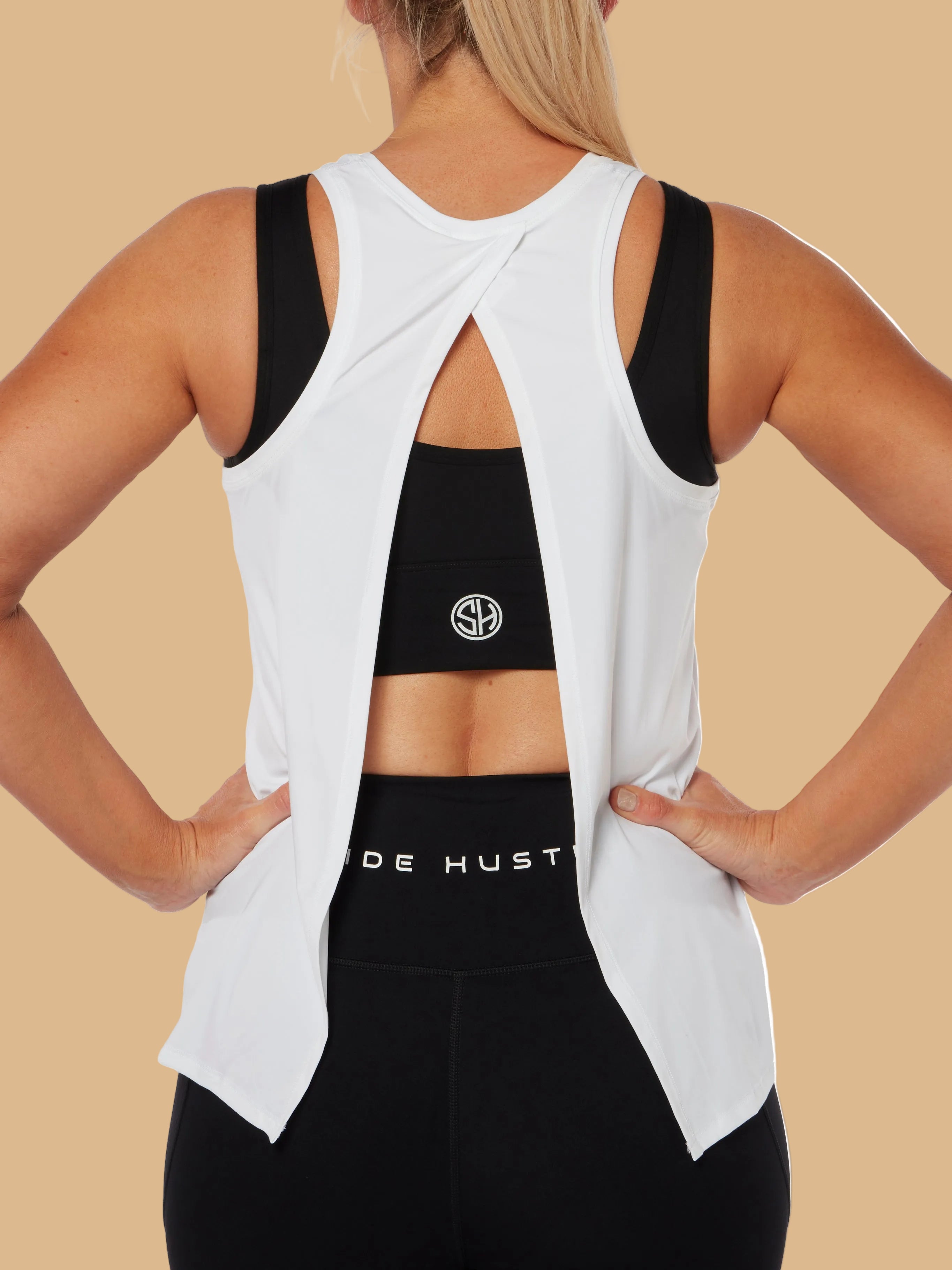 White Soft Racer Back Top