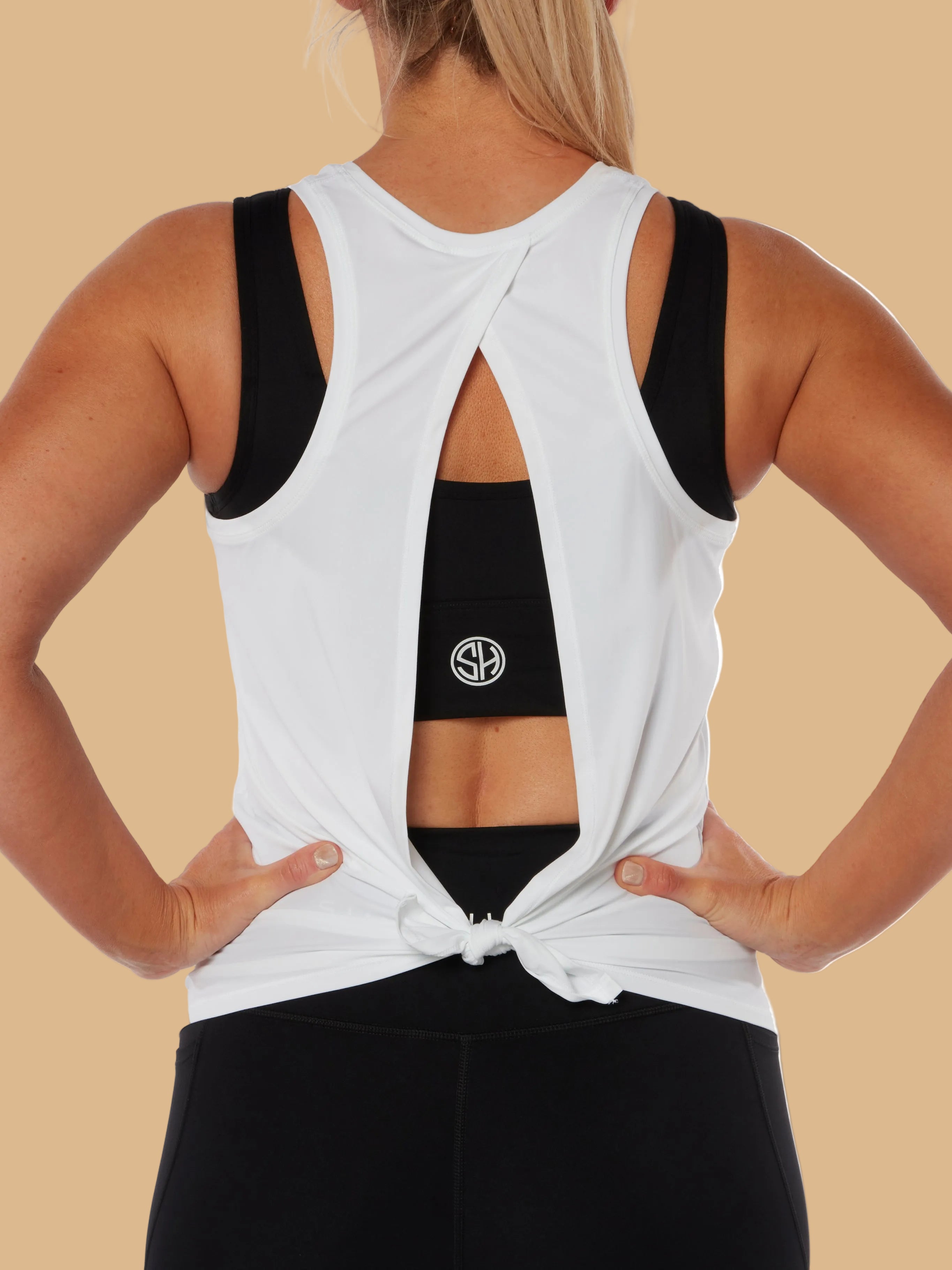 White Soft Racer Back Top