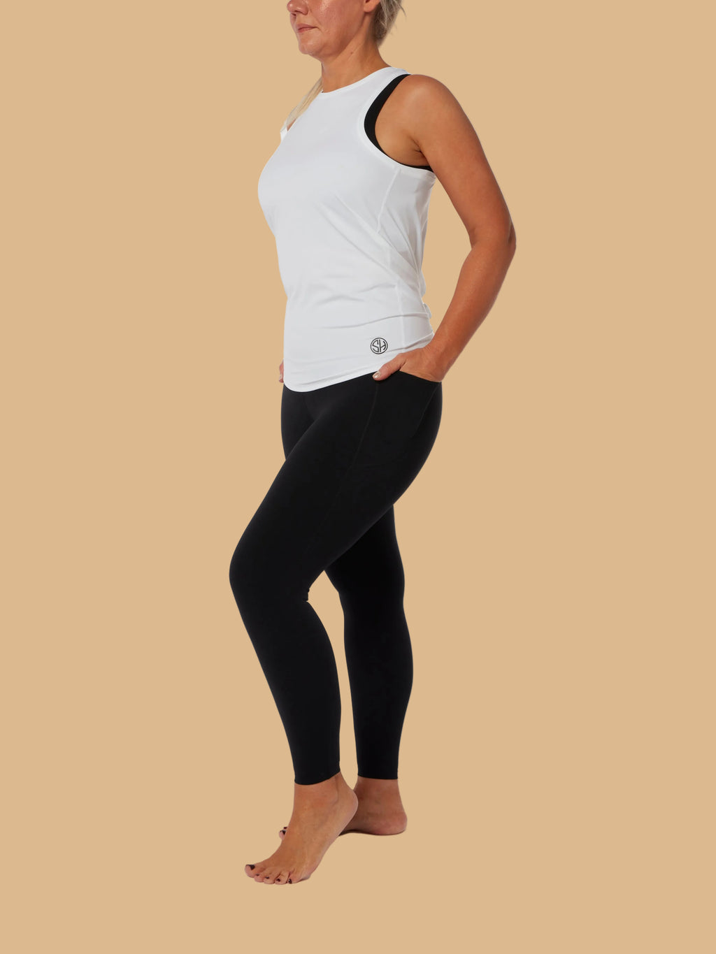 White Soft Racer Back Top