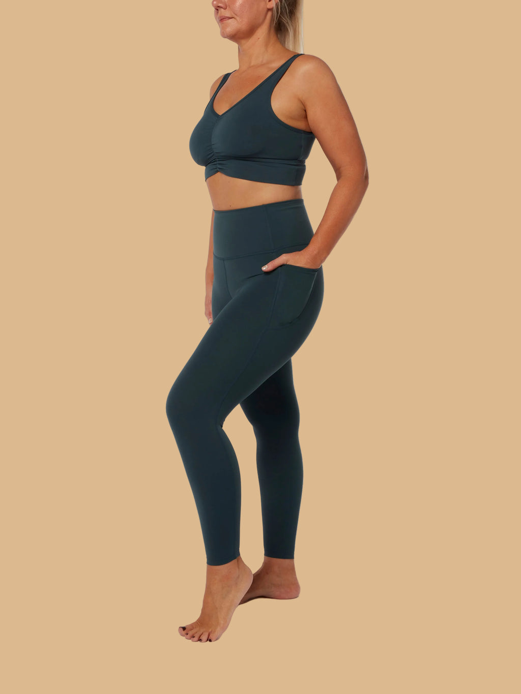 Teal  Smooth Bra & High Waisted Leggings