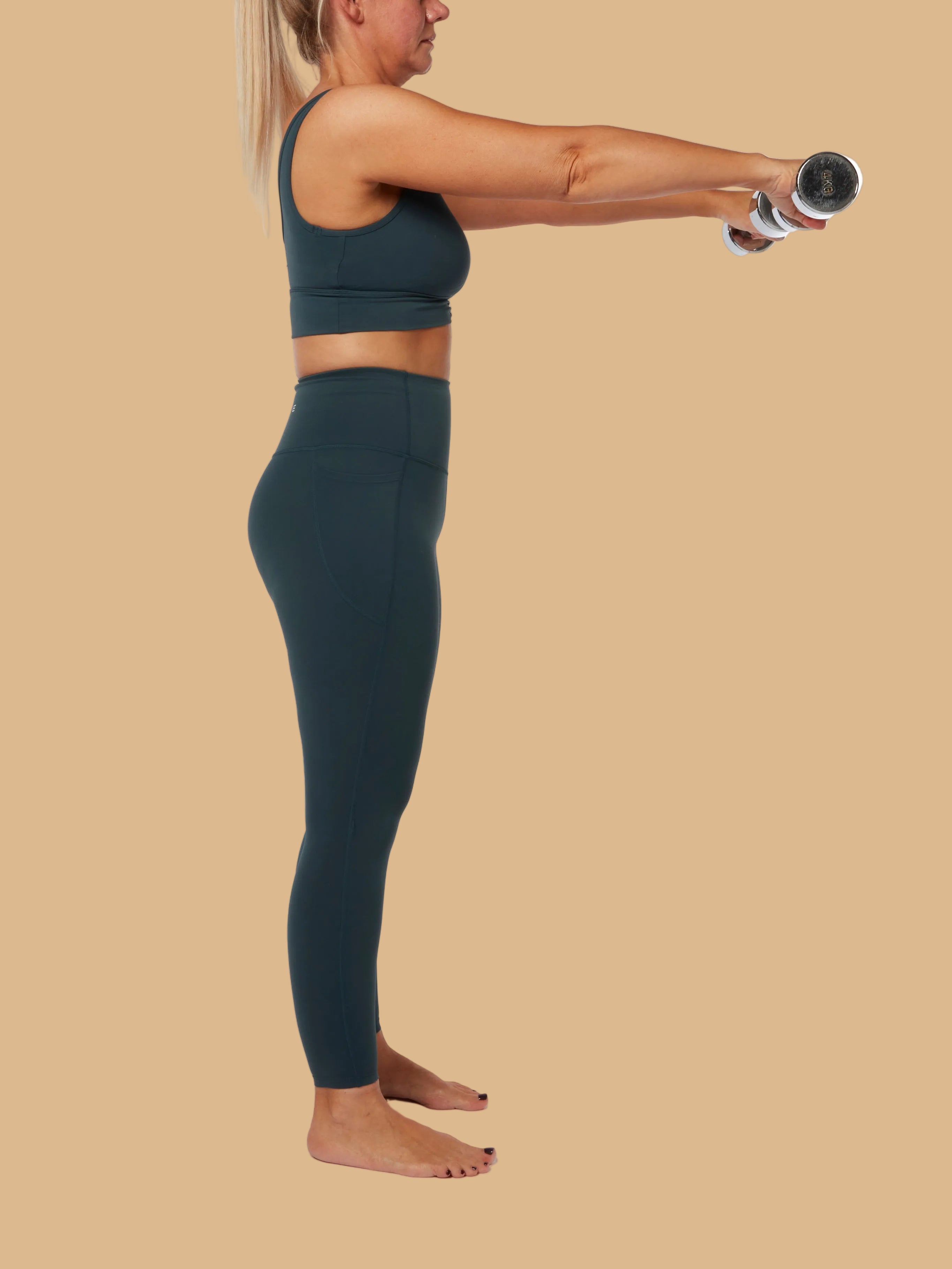 Teal  Smooth Bra & High Waisted Leggings