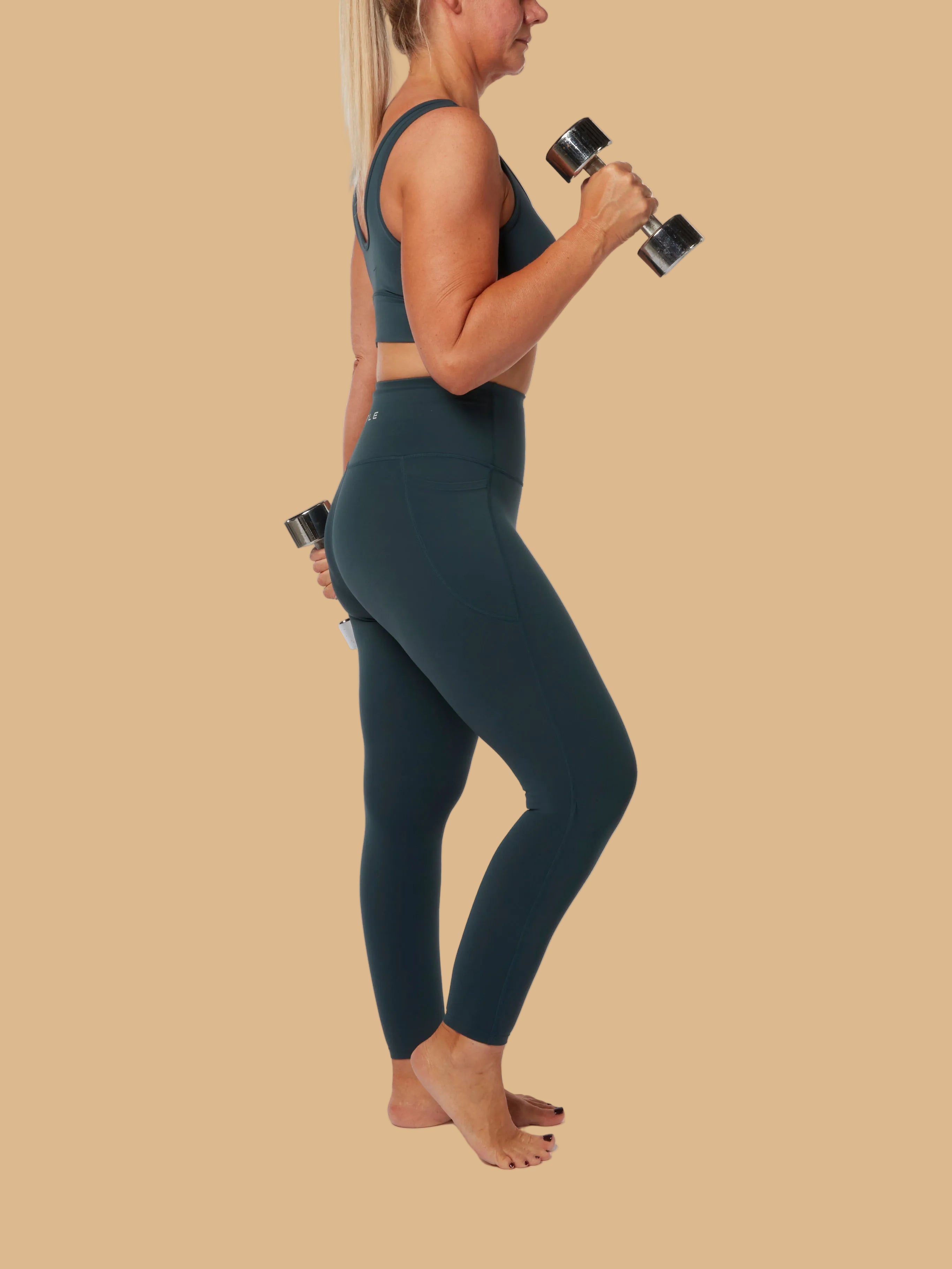 Teal  Smooth Bra & High Waisted Leggings