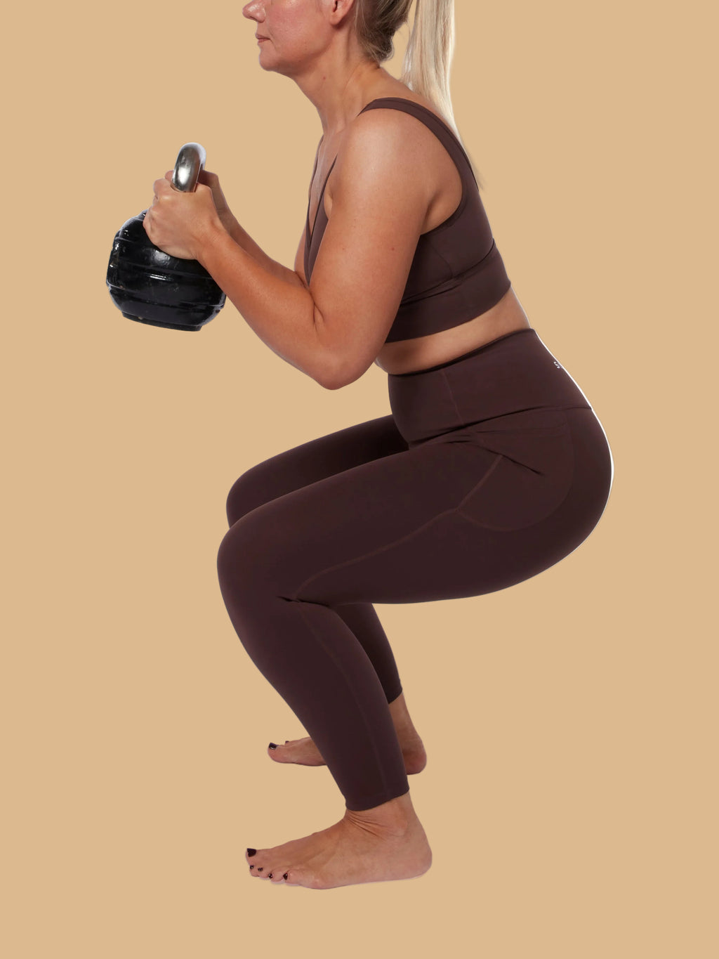 Brown Smooth Bra & High Waisted Leggings