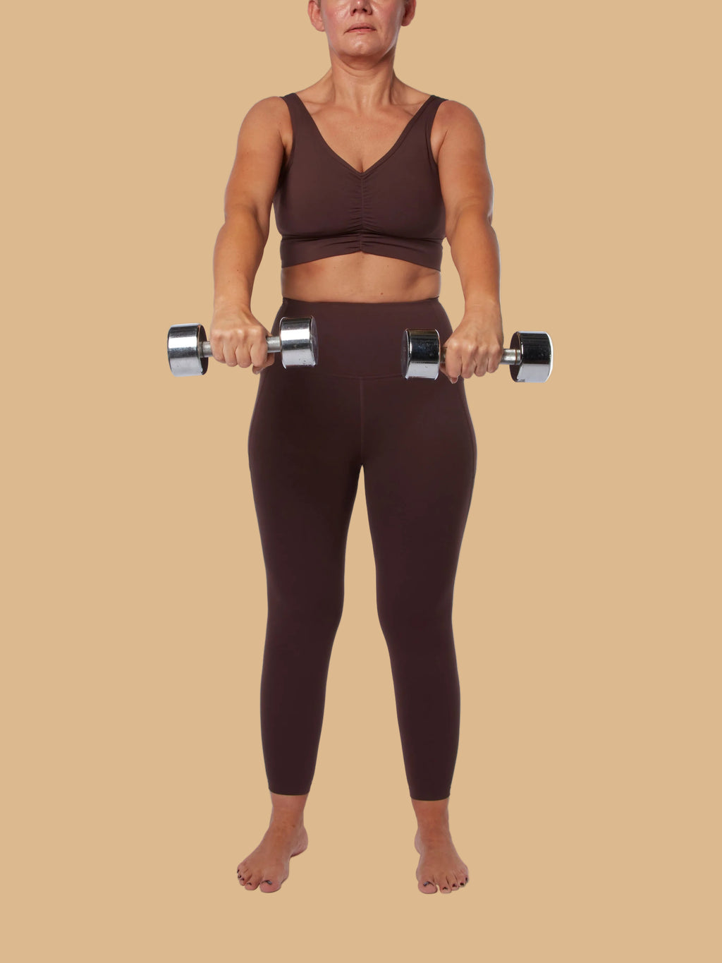 Brown Smooth Bra & High Waisted Leggings