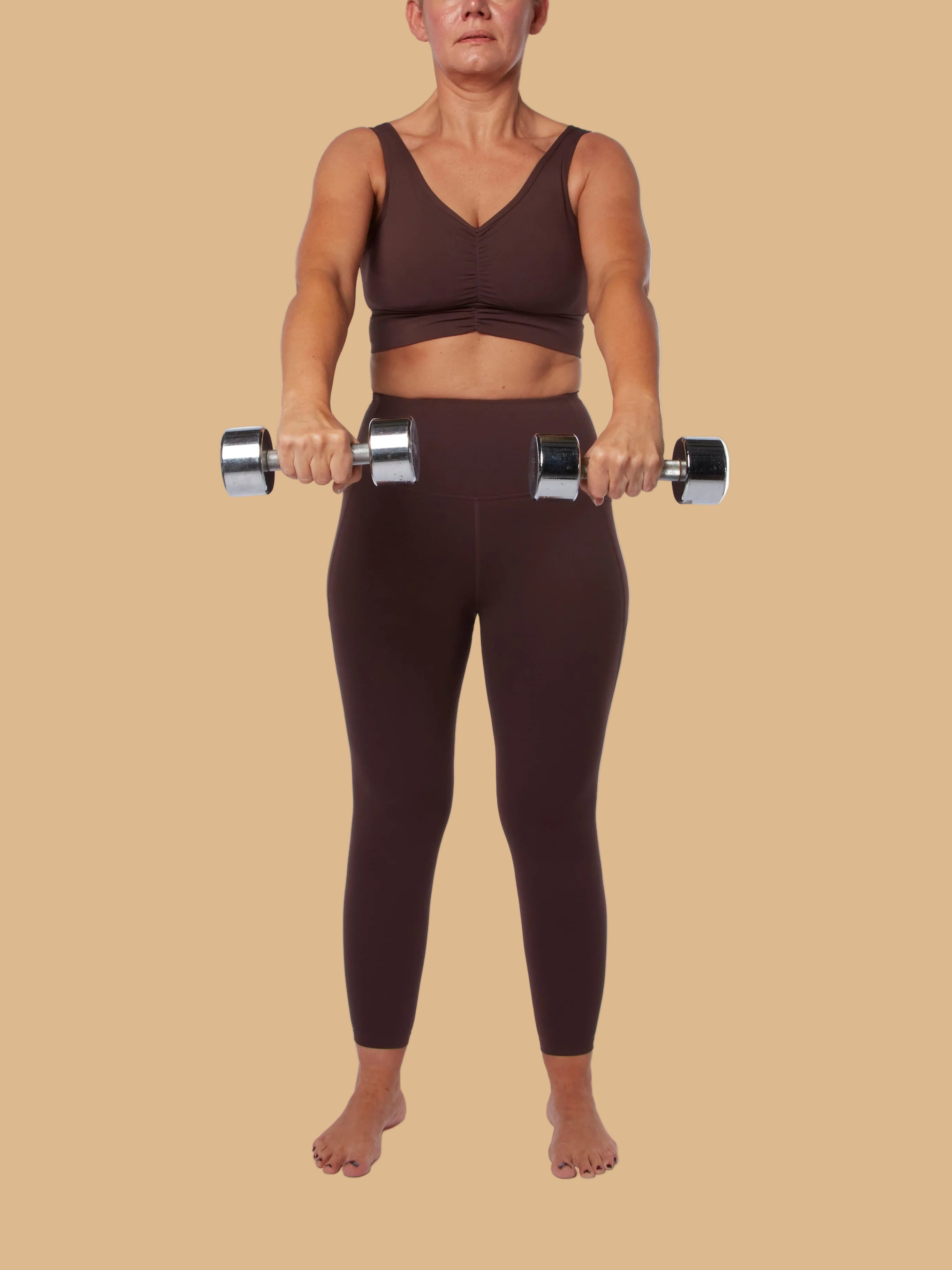 Brown Smooth Bra & High Waisted Leggings