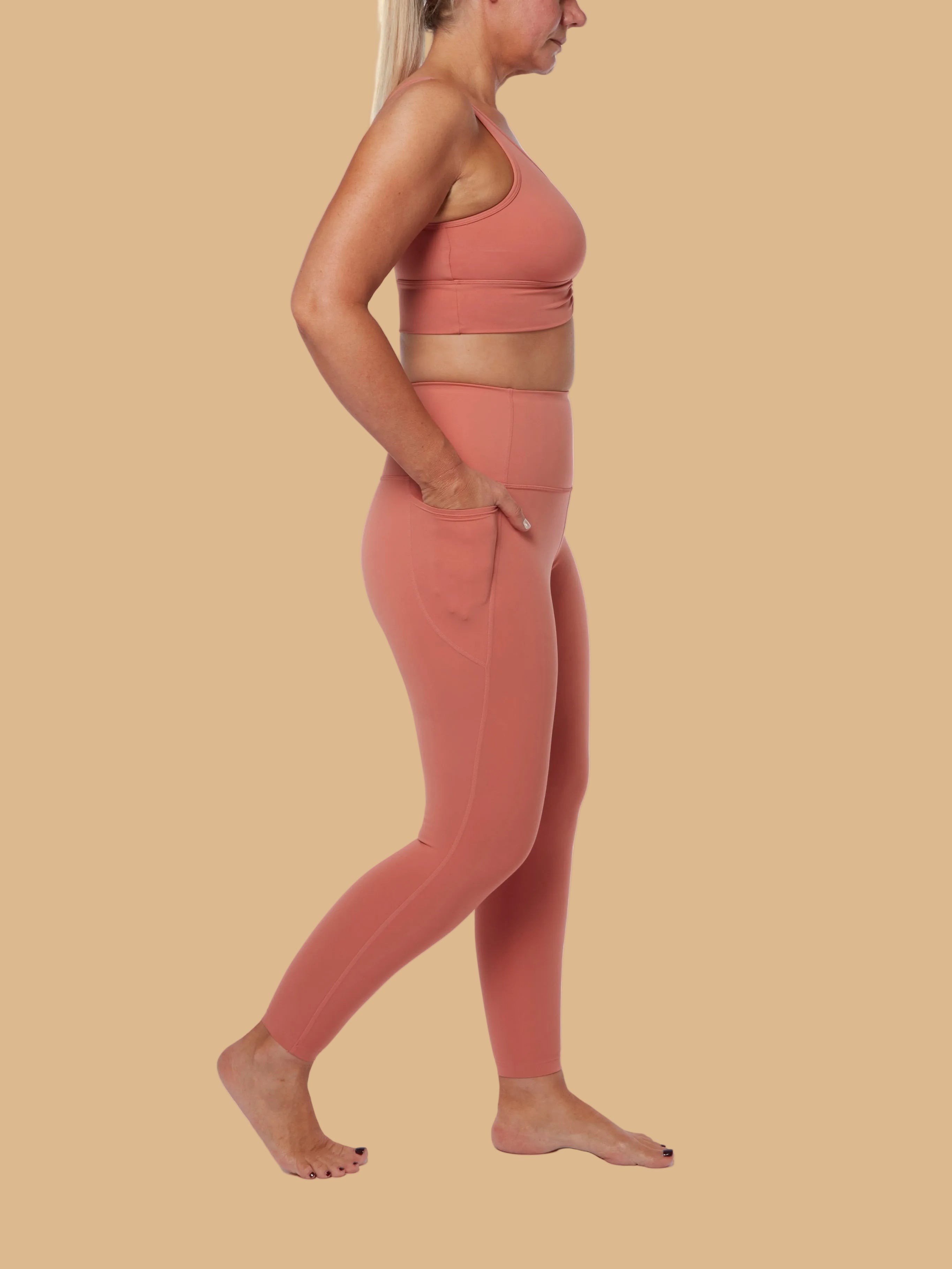 Pink Smooth Bra & High Waisted Leggings
