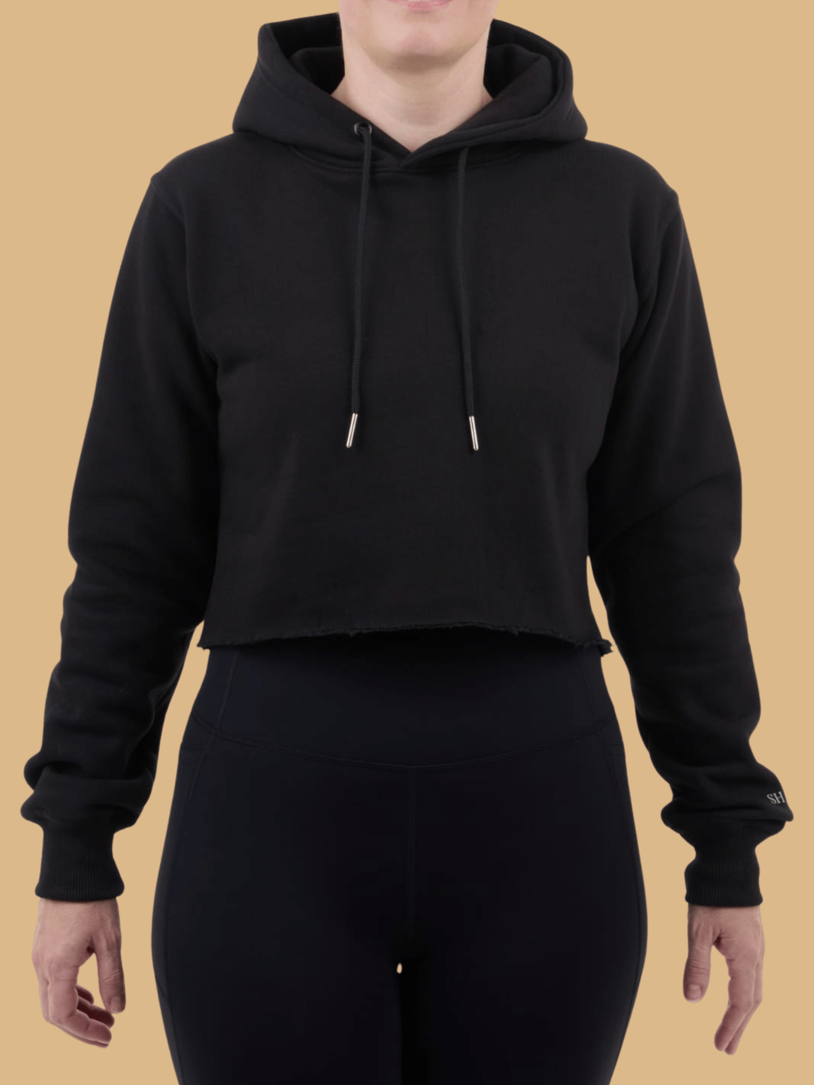 Inner Calm - Black Crop Hoodie